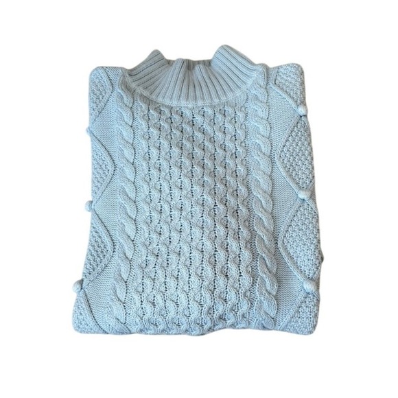 Jcrew Sweaters - Nautical Preppy J.Crew Light Blue Cable Knit‎ Long Sleeve Sweater Size Small